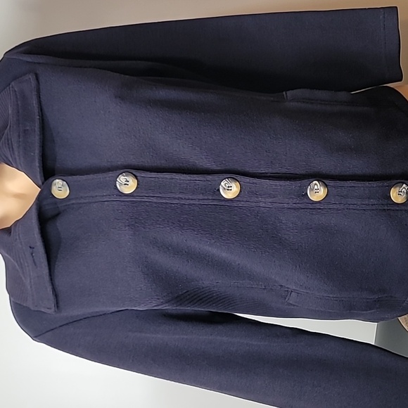 Karen Scott SPORT Navy Blue Button Down Knit Cardigan - Picture 4 of 12